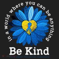 Be Kind Blue Sunflower Child Abuse Prevention Awareness Hat thumb 2