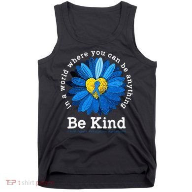 Be Kind Blue Sunflower Child Abuse Prevention Awareness Tank Top
