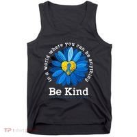 Be Kind Blue Sunflower Child Abuse Prevention Awareness Tank Top thumb 0
