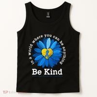 Be Kind Blue Sunflower Child Abuse Prevention Awareness Tank Top thumb 2