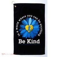 Be Kind Blue Sunflower Child Abuse Prevention Awareness Golf Towel thumb 0