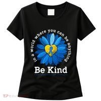Be Kind Blue Sunflower Child Abuse Prevention Awareness Women's T-Shirt thumb 0