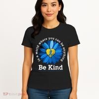 Be Kind Blue Sunflower Child Abuse Prevention Awareness Women's T-Shirt thumb 4