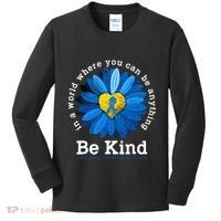 Be Kind Blue Sunflower Child Abuse Prevention Awareness Kids Long Sleeve Shirt thumb 0