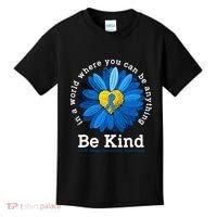 Be Kind Blue Sunflower Child Abuse Prevention Awareness Kids T-Shirt thumb 0