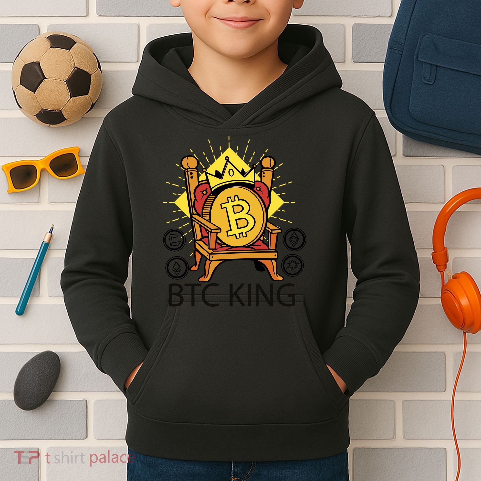 Bitcoin King Kids Hoodie