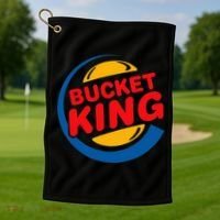 Bucket King Basketball Player Hoops Culture Golf Towel thumb 1