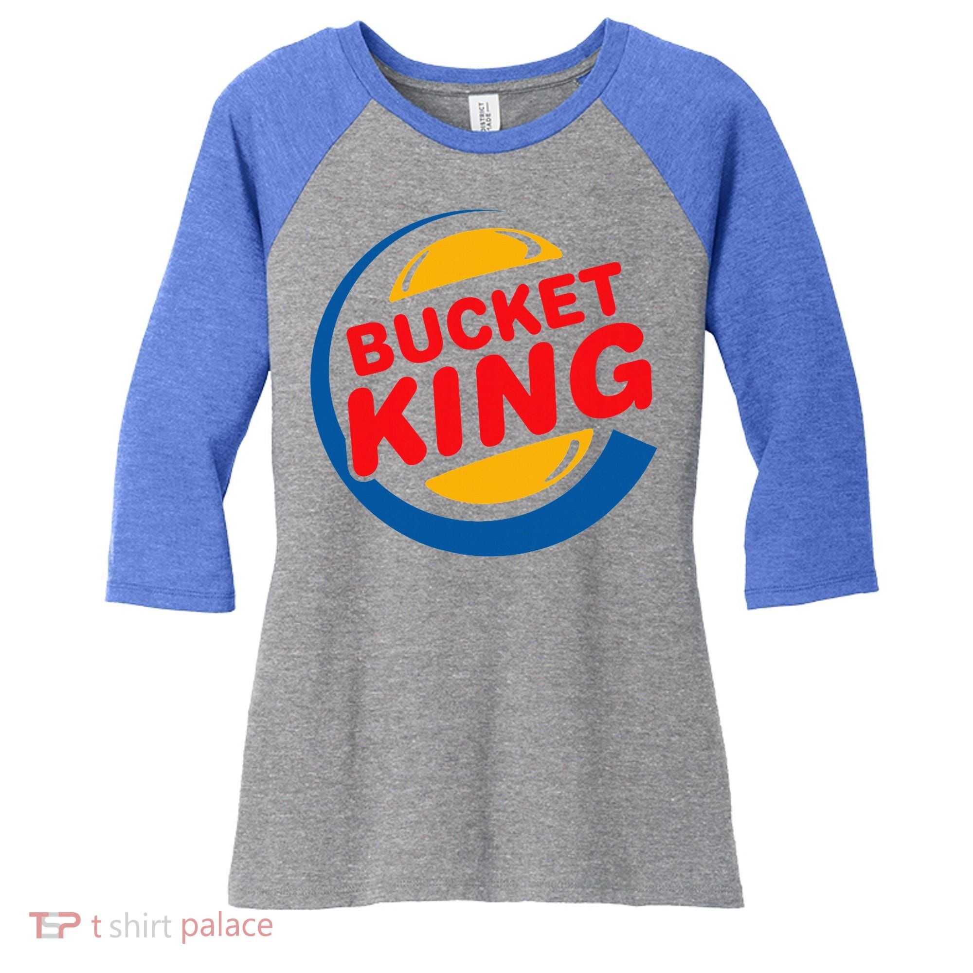 Bucket King Basketball Player Hoops Culture Women's Tri-Blend 3/4-Sleeve Raglan Shirt