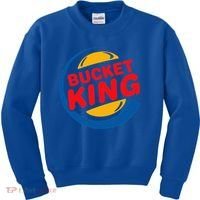 Bucket King Basketball Player Hoops Culture Kids Sweatshirt thumb 0