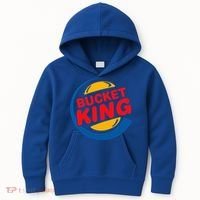 Bucket King Basketball Player Hoops Culture Kids Hoodie thumb 0