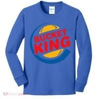 Bucket King Basketball Player Hoops Culture Kids Long Sleeve Shirt thumb 0