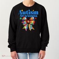 Be Kind Bow Autism Awareness Autism Support Love Women's Sweatshirt thumb 0