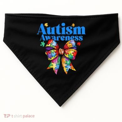 Be Kind Bow Autism Awareness Autism Support Love USA-Made Doggie Bandana