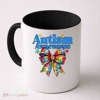 Be Kind Bow Autism Awareness Autism Support Love Coffee Mug thumb 0
