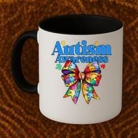 Be Kind Bow Autism Awareness Autism Support Love Coffee Mug thumb 2