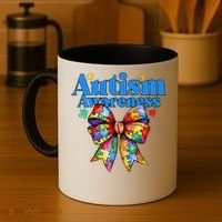 Be Kind Bow Autism Awareness Autism Support Love Coffee Mug thumb 4