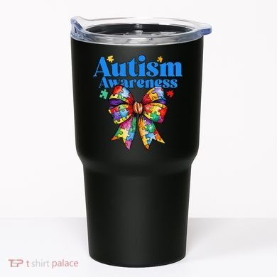 Be Kind Bow Autism Awareness Autism Support Love Tumbler