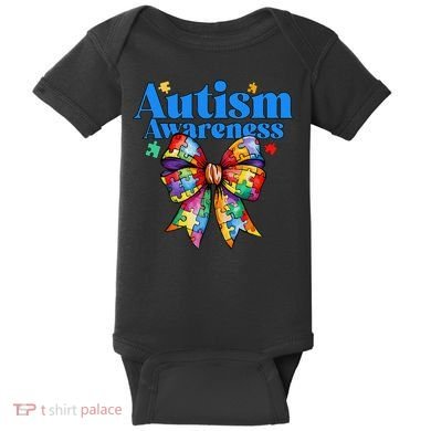 Be Kind Bow Autism Awareness Autism Support Love Baby Bodysuit
