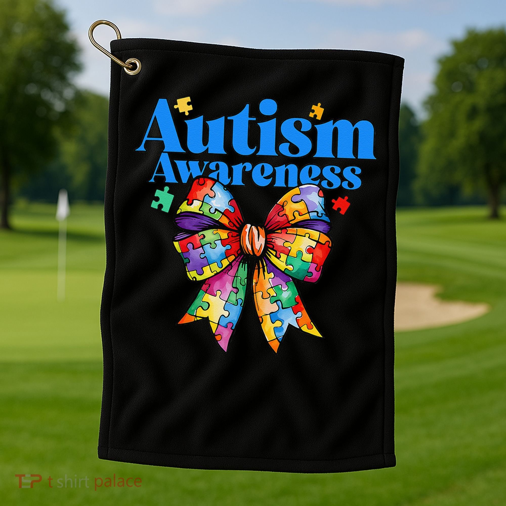 Be Kind Bow Autism Awareness Autism Support Love Golf Towel