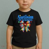 Be Kind Bow Autism Awareness Autism Support Love Toddler T-Shirt thumb 2