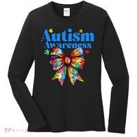 Be Kind Bow Autism Awareness Autism Support Love Women's Long Sleeve Shirt thumb 0