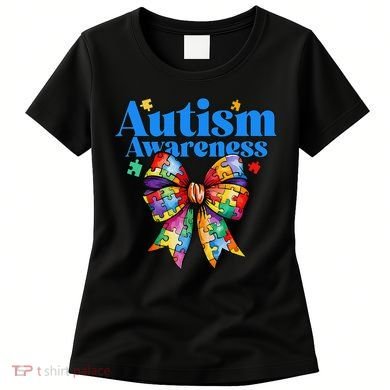 Be Kind Bow Autism Awareness Autism Support Love Women's T-Shirt