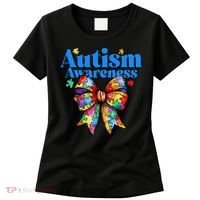 Be Kind Bow Autism Awareness Autism Support Love Women's T-Shirt thumb 0