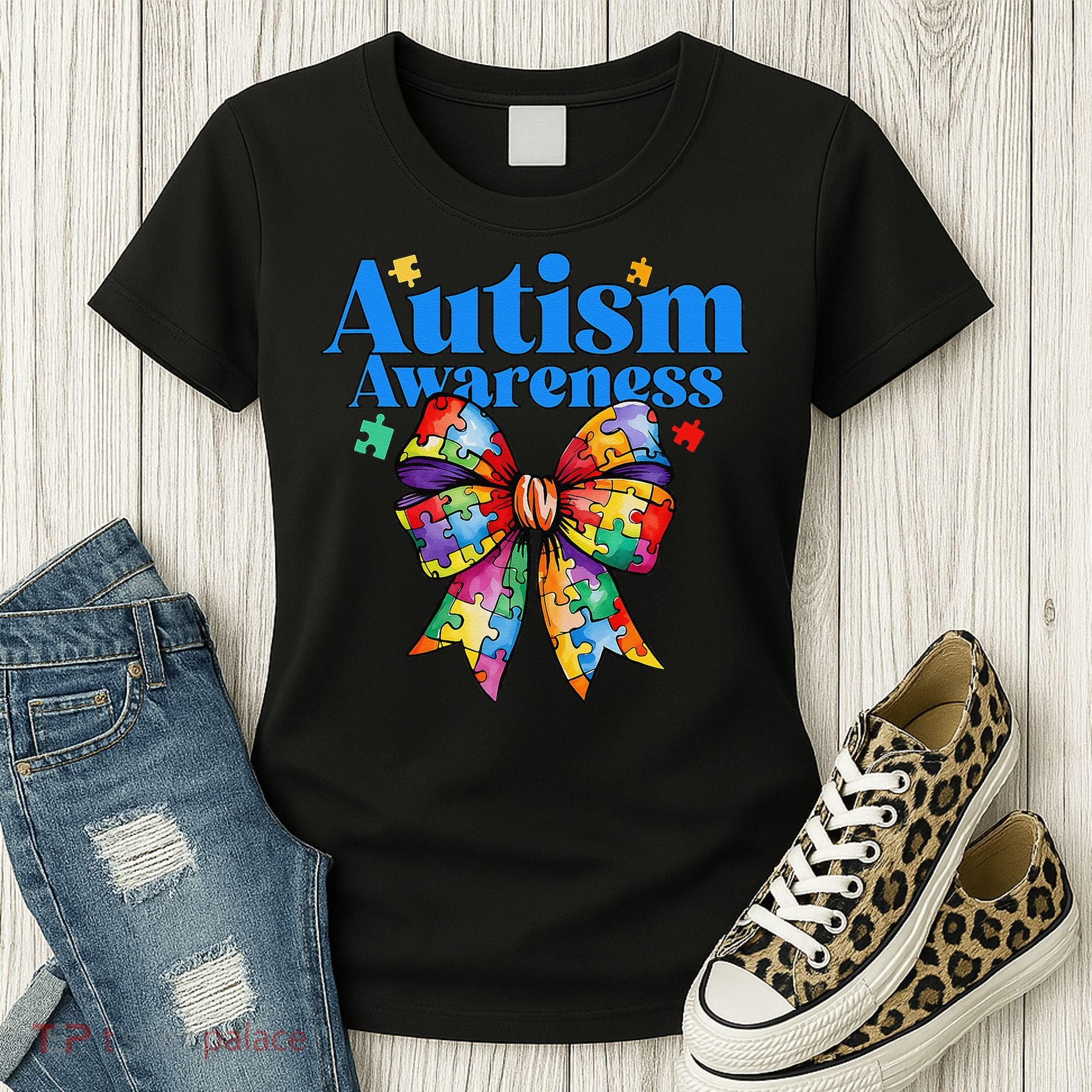 Be Kind Bow Autism Awareness Autism Support Love Women's T-Shirt