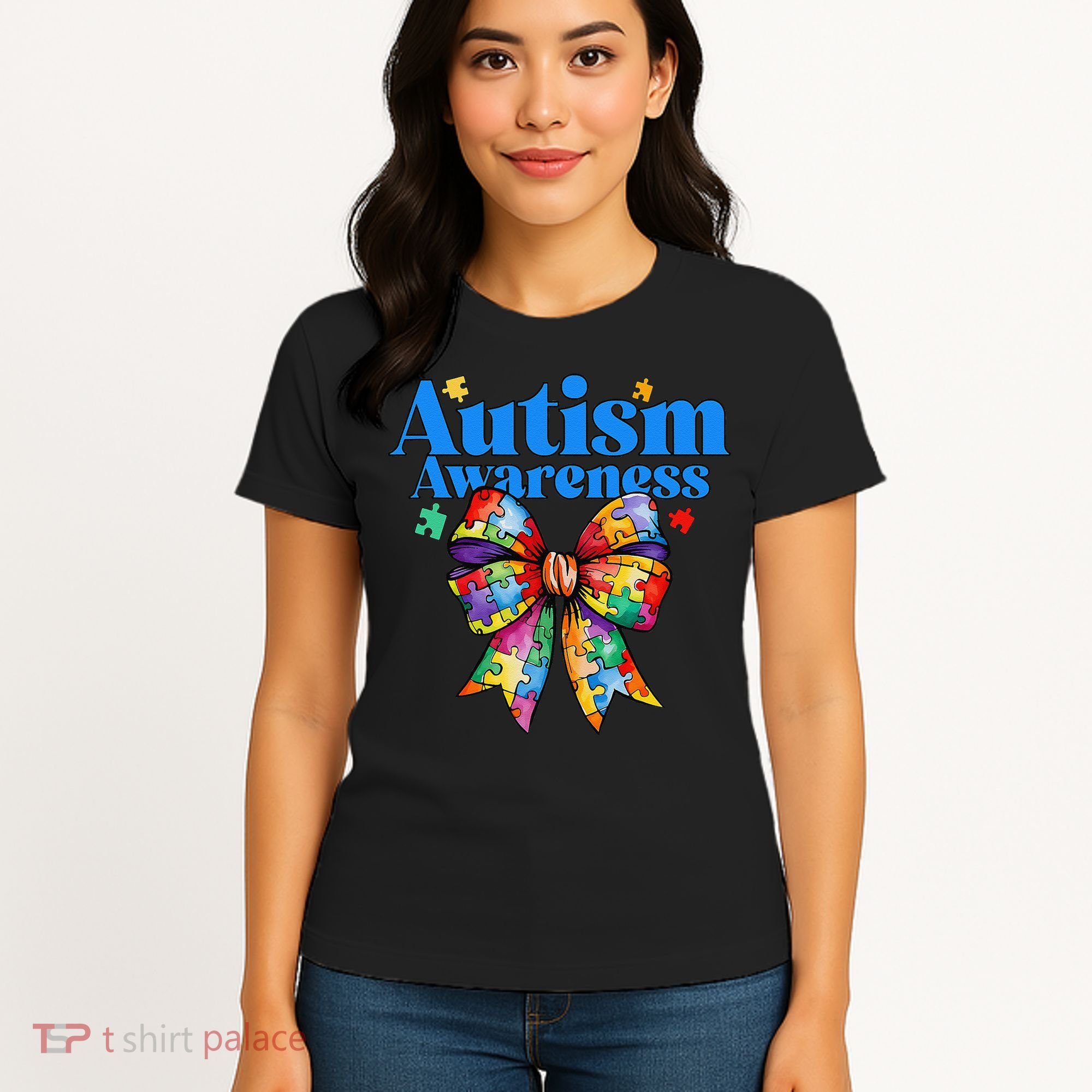 Be Kind Bow Autism Awareness Autism Support Love Women's T-Shirt