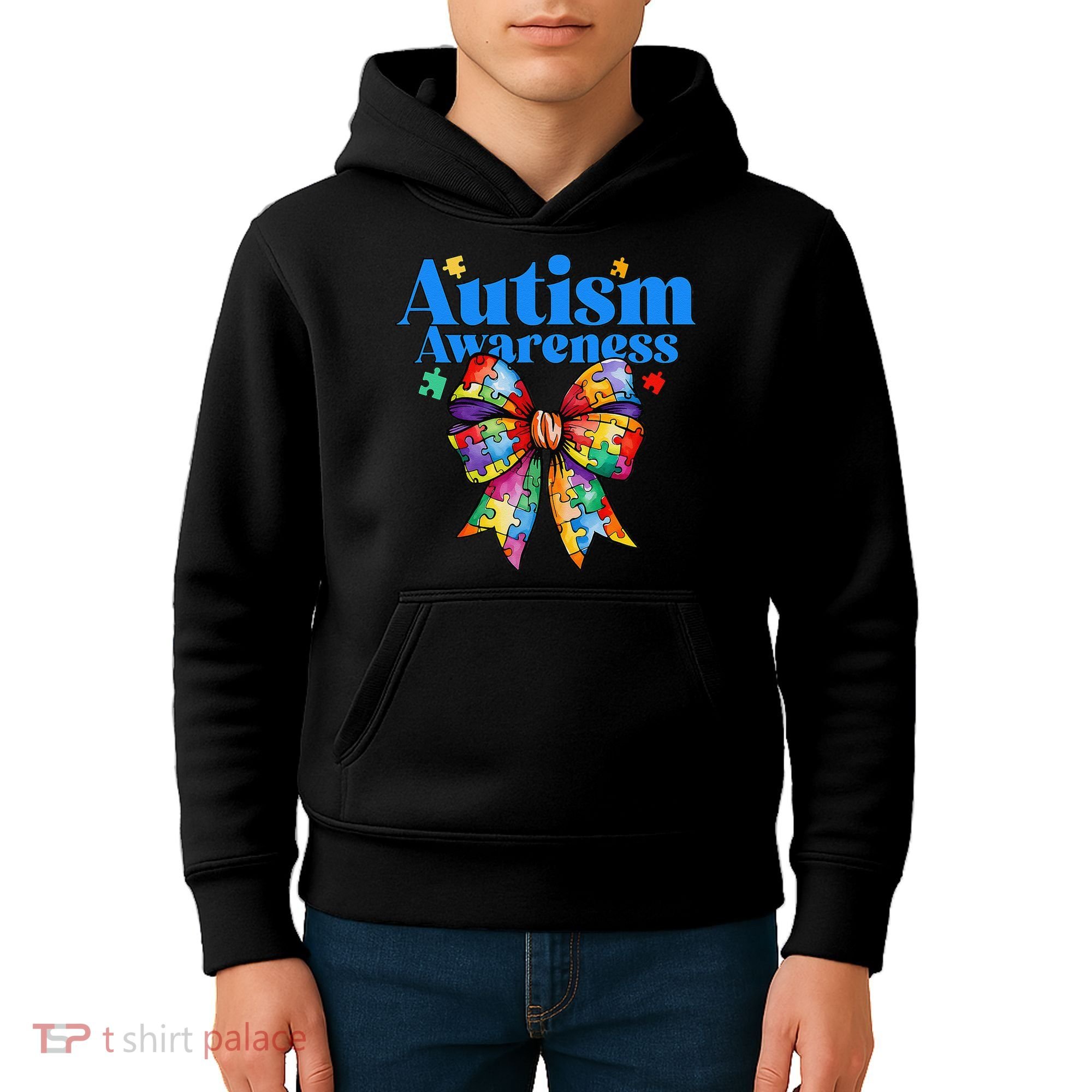 Be Kind Bow Autism Awareness Autism Support Love Kids Hoodie