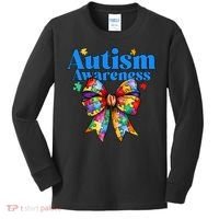Be Kind Bow Autism Awareness Autism Support Love Kids Long Sleeve Shirt thumb 0