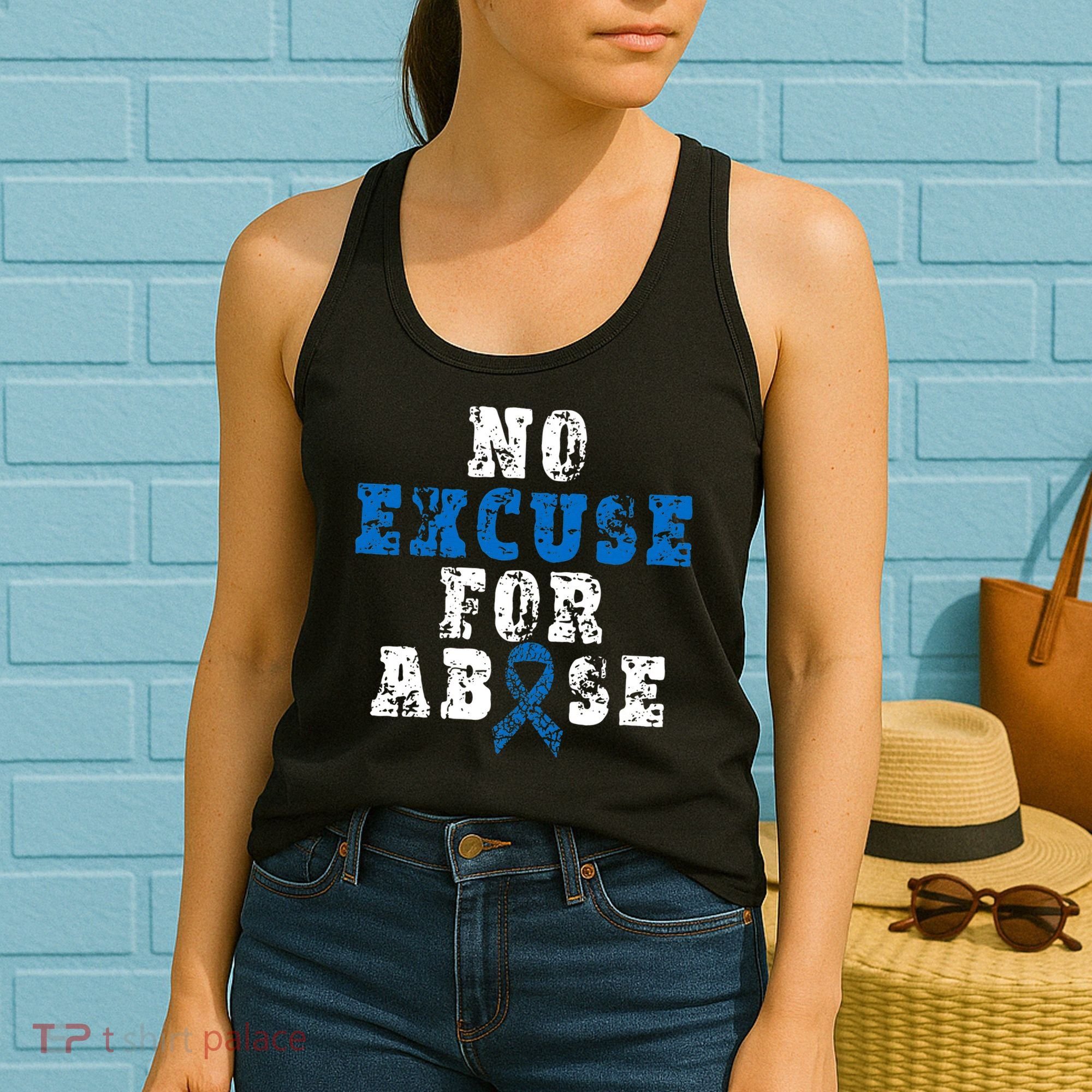 Be Kind Blue Sunflower Child Abuse Prevention Awareness Women's Tank Top