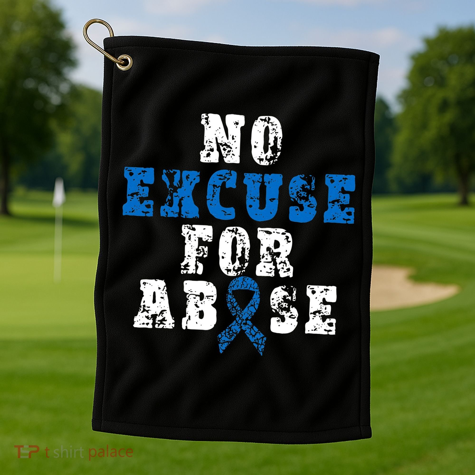Be Kind Blue Sunflower Child Abuse Prevention Awareness Golf Towel