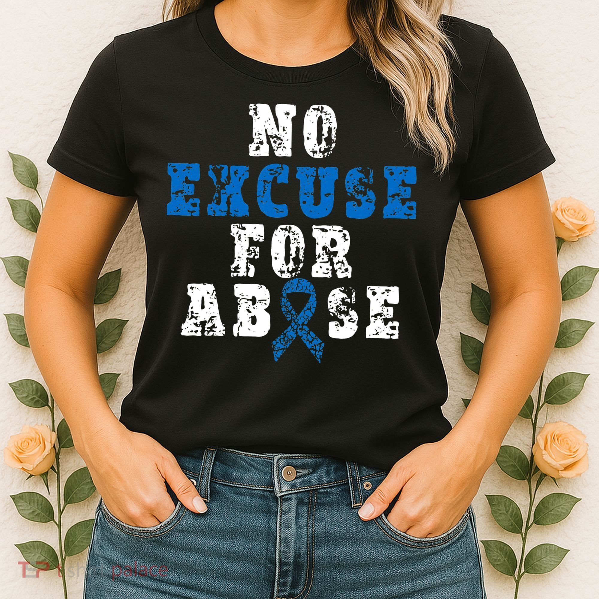 Be Kind Blue Sunflower Child Abuse Prevention Awareness Women's T-Shirt