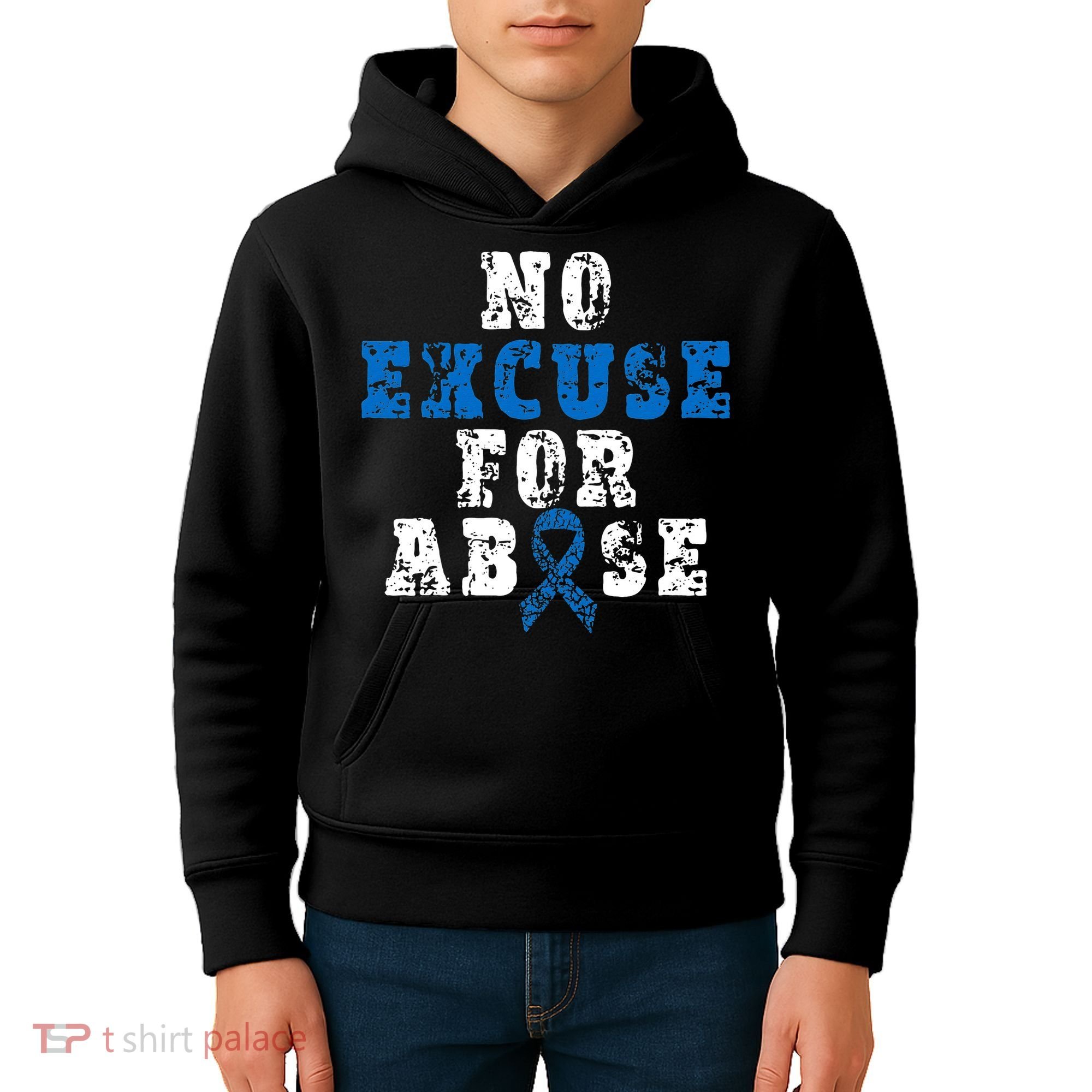 Be Kind Blue Sunflower Child Abuse Prevention Awareness Kids Hoodie