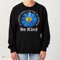 Be Kind Blue Sunflower Child Abuse Prevention Awareness Women's Sweatshirt thumb 0