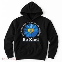 Be Kind Blue Sunflower Child Abuse Prevention Awareness Hoodie thumb 0