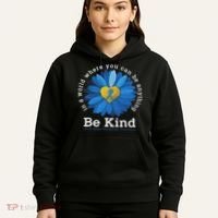 Be Kind Blue Sunflower Child Abuse Prevention Awareness Hoodie thumb 5
