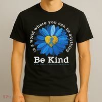 Be Kind Blue Sunflower Child Abuse Prevention Awareness T-Shirt thumb 3