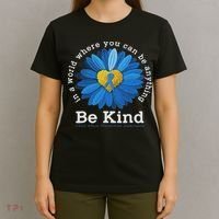 Be Kind Blue Sunflower Child Abuse Prevention Awareness T-Shirt thumb 4