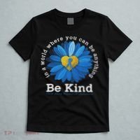 Be Kind Blue Sunflower Child Abuse Prevention Awareness T-Shirt thumb 5