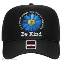Be Kind Blue Sunflower Child Abuse Prevention Awareness Hat thumb 0