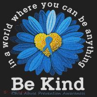 Be Kind Blue Sunflower Child Abuse Prevention Awareness Hat thumb 2