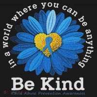 Be Kind Blue Sunflower Child Abuse Prevention Awareness Toddler Hoodie thumb 2