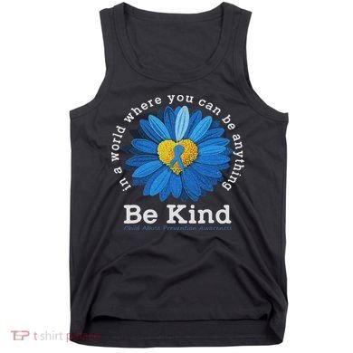 Be Kind Blue Sunflower Child Abuse Prevention Awareness Tank Top
