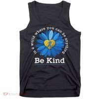 Be Kind Blue Sunflower Child Abuse Prevention Awareness Tank Top thumb 0