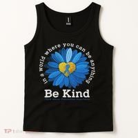 Be Kind Blue Sunflower Child Abuse Prevention Awareness Tank Top thumb 2
