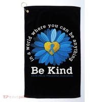 Be Kind Blue Sunflower Child Abuse Prevention Awareness Golf Towel thumb 0