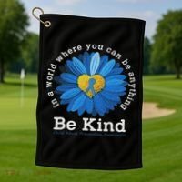 Be Kind Blue Sunflower Child Abuse Prevention Awareness Golf Towel thumb 1