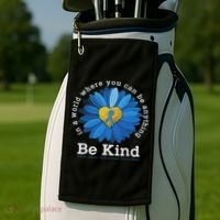 Be Kind Blue Sunflower Child Abuse Prevention Awareness Golf Towel thumb 2